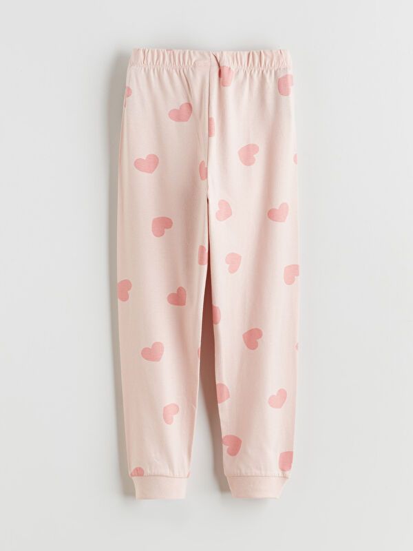 Moudda LC Waikiki - Pyjama manches longues en jersey mi-saison couleur Rose clair imprimé pour filles - Tunisie 5