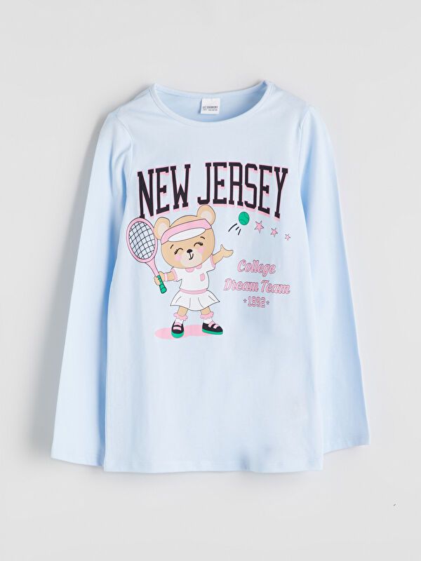 Moudda LC Waikiki - Pyjama en jersey manches longues moyen Fille Bleu clair - Tunisie 2