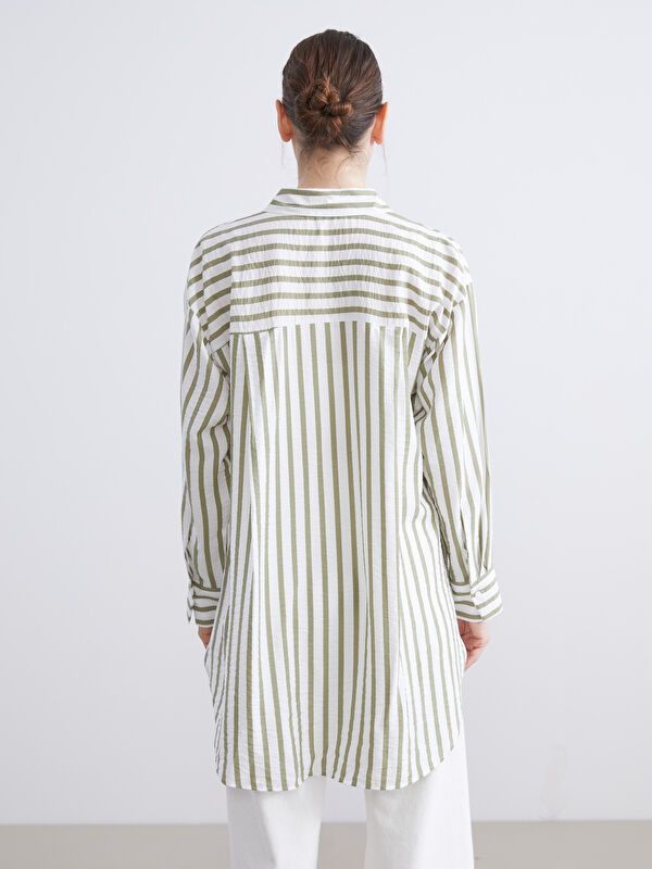 Moudda LC Waikiki - Tunique à manches longues Femme Kaki à rayures - Tunisie 4