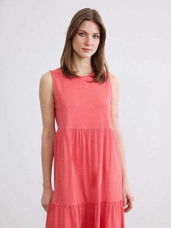 Moudda LC Waikiki - Robe maternité en jersey manches courtes pour Femme couleur Corail - Tunisie 1