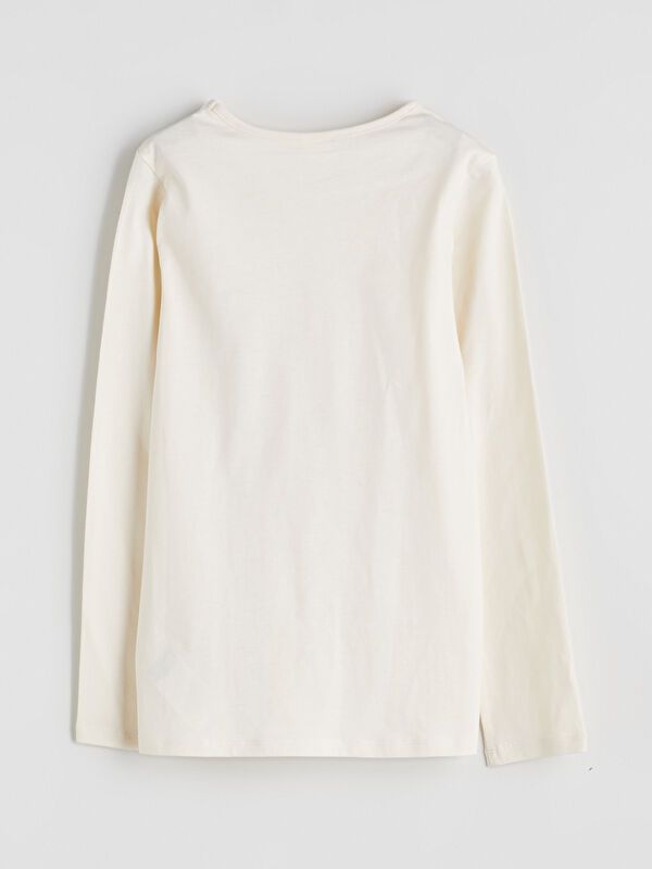 Moudda LC Waikiki - Pyjama en jersey manches longues moyen Fille Crème - Tunisie 4