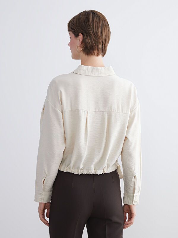 Moudda LC Waikiki - Chemise tissée manches longues Femme Beige clair - Tunisie 4