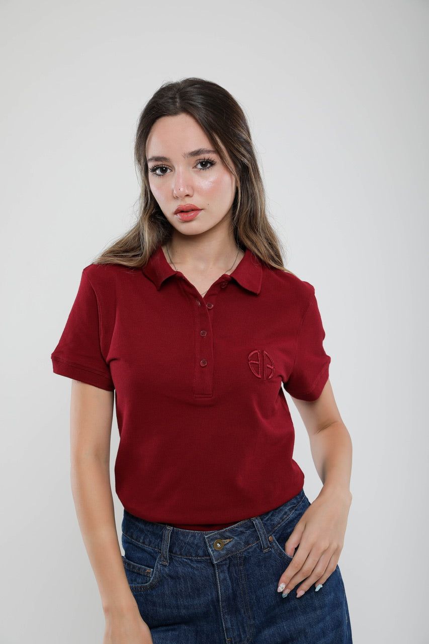 Moudda Billiorich - Polo Femme Slim Fit en Piqué de Coton - Tunisie 1