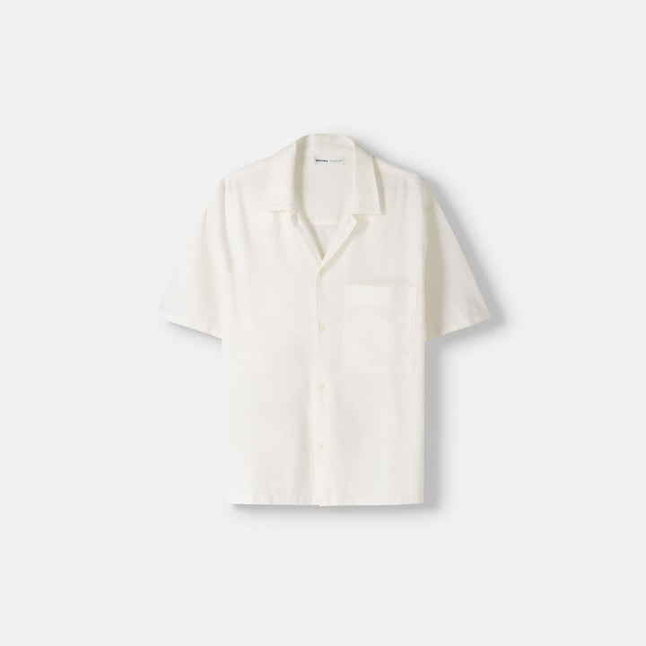 Moudda BERSHKA - Chemise Manches Courtes Relax Lin et Viscose - Tunisie 1