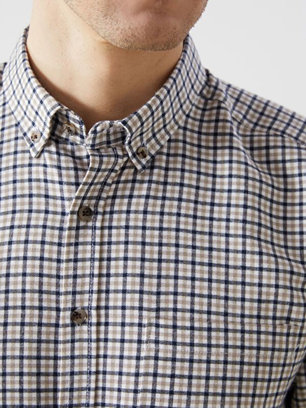 Moudda LC Waikiki - Chemise à carreaux tissée à manches longues pour Hommes - Tunisie 3