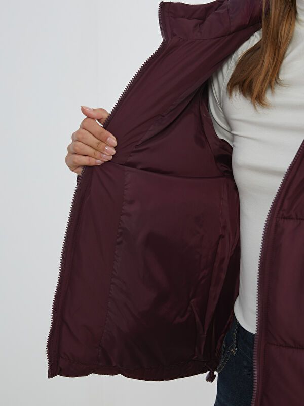 Moudda LC Waikiki - Manteau matelassé en nylon Femme Bordeaux - Tunisie 4
