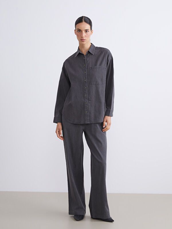 Moudda LC Waikiki - Tunique tissée manches longues denim Femme Rodéo grey - Tunisie 2