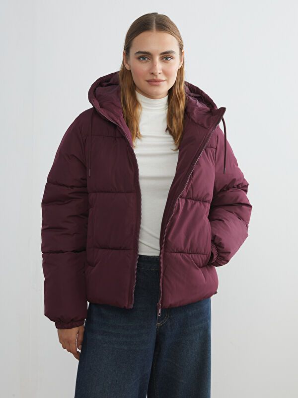 Moudda LC Waikiki - Manteau matelassé en nylon Femme Bordeaux - Tunisie 1