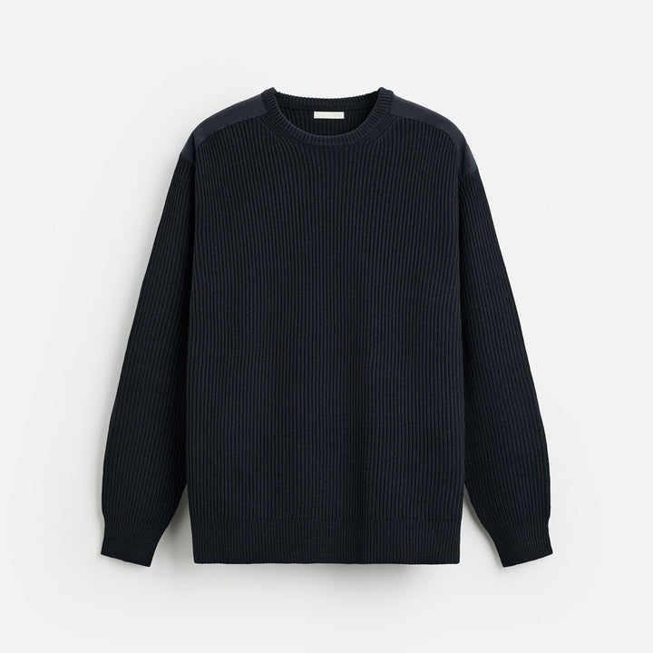 Moudda ZARA - Pull - Col Rond, Détails Nylon Épaules & Coudes - Tunisie 1