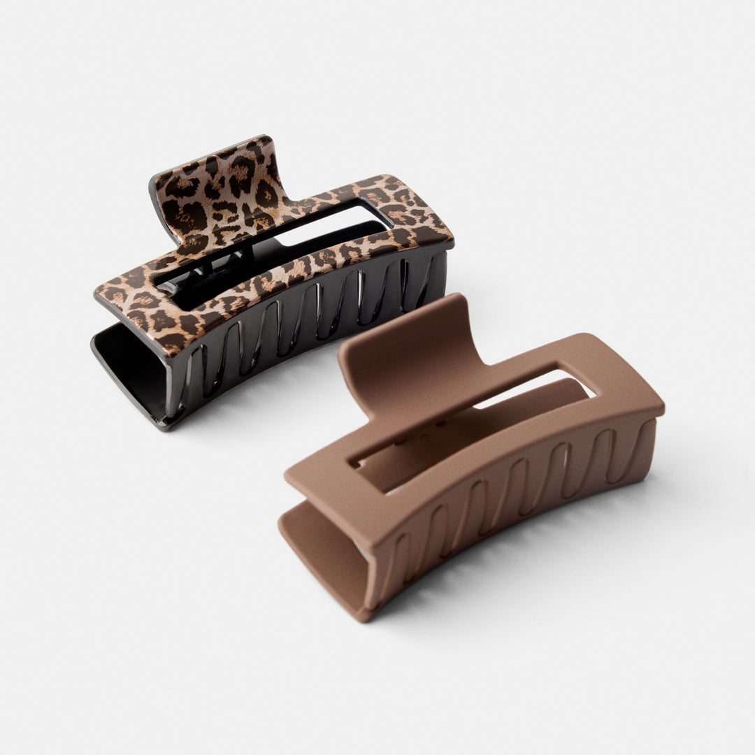 Moudda BERSHKA - Lot de 2 pinces à cheveux unies et imprimées - Tunisie 1