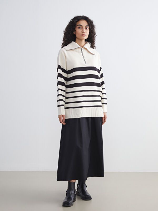 Moudda LC Waikiki - Tunique en tricot Femme Rayures noires - Tunisie 2