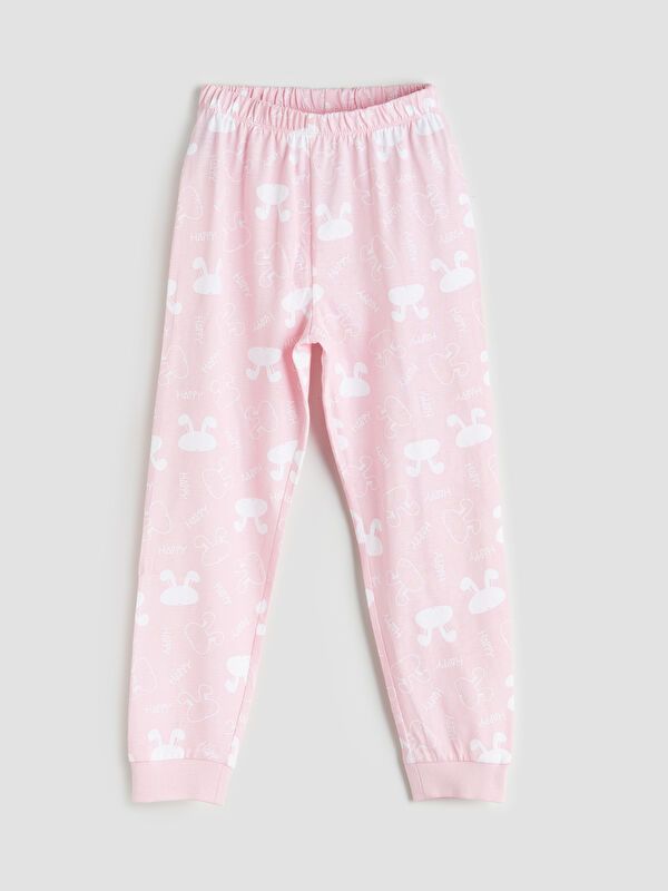 Moudda LC Waikiki - Pyjama en jersey manches longues moyen Fille Imprimé rose - Tunisie 3