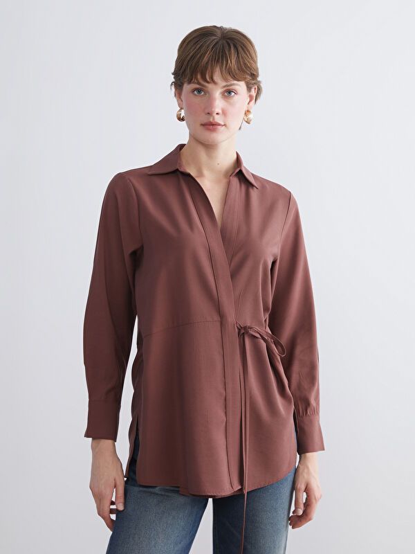 Moudda LC Waikiki - Tunique à manches longues Femme Brun - Tunisie 1