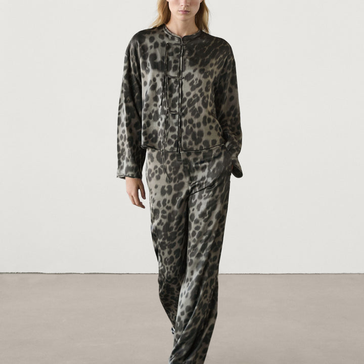 Moudda Massimo Dutti - Pantalon coordonné vert léopard - Tunisie 7