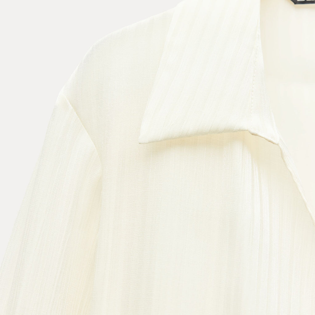 Moudda ZARA - Chemise tissu brillant manches longues croisée avec boucle - Tunisie 3