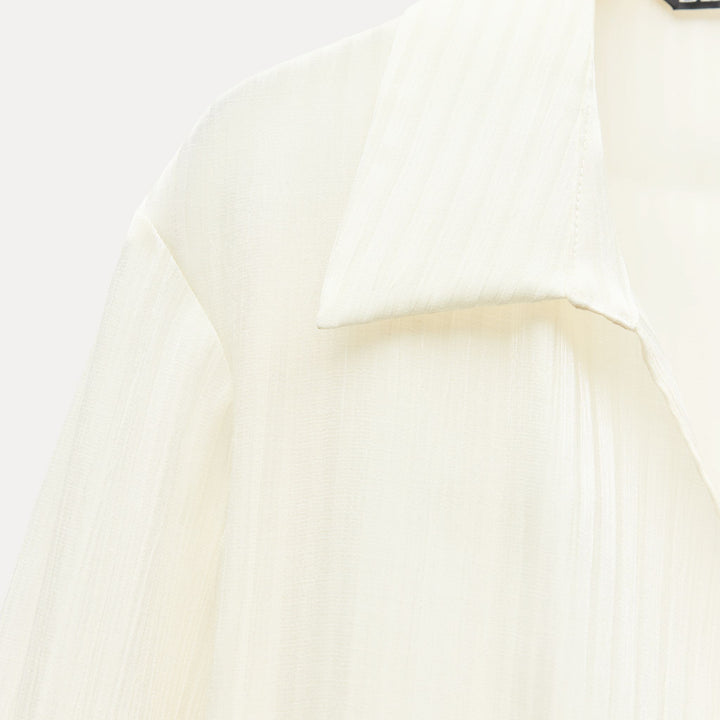 Moudda ZARA - Chemise tissu brillant manches longues croisée avec boucle - Tunisie 3