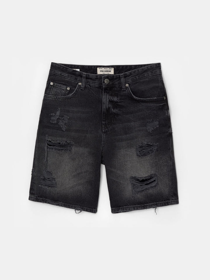 Moudda PULL & BEAR - Bermuda Denim Straight Déchiré TK AK - Tunisie 2