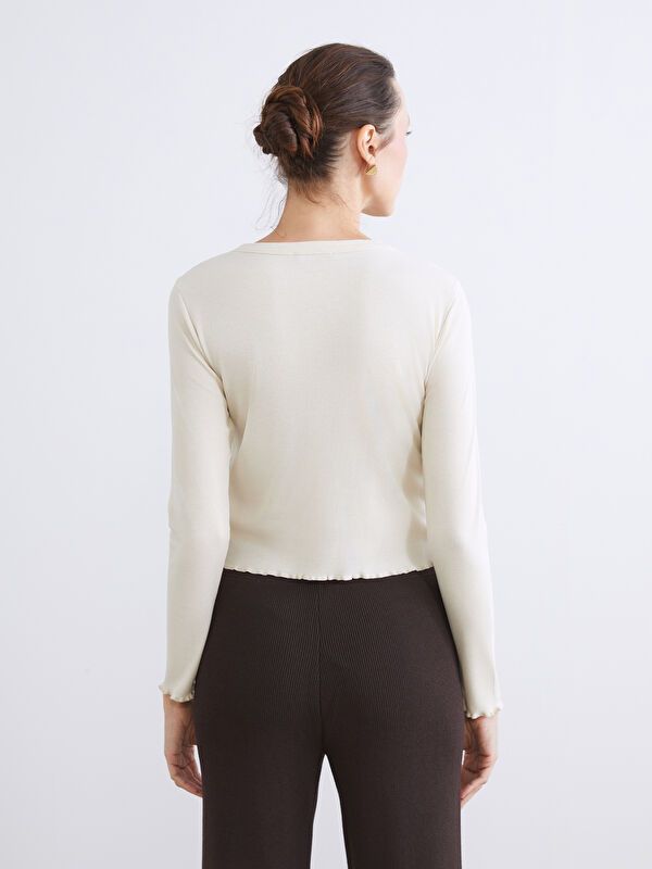 Moudda LC Waikiki - Body jersey manches longues Femme Beige clair - Tunisie 4