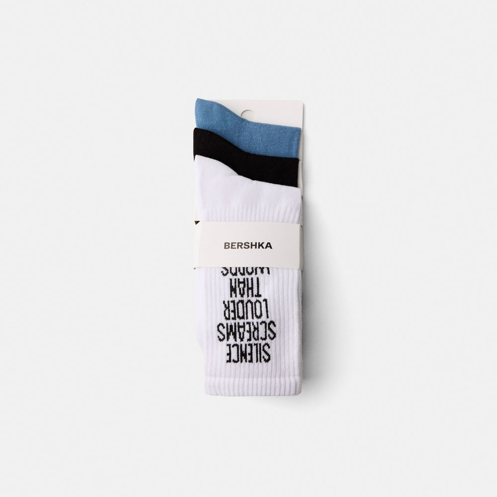 Moudda BERSHKA - Lot de 3 Paires de Chaussettes à Messages - Tunisie 2