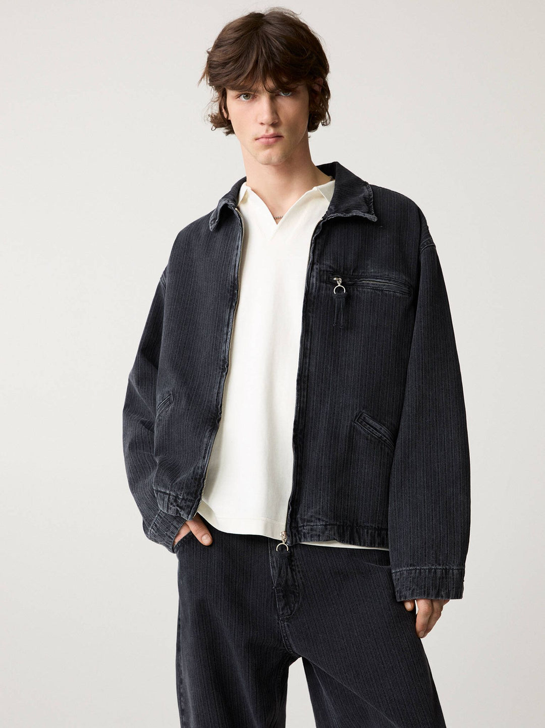 Moudda PULL & BEAR - Veste Fantaisie Denim - Noir - Tunisie 2