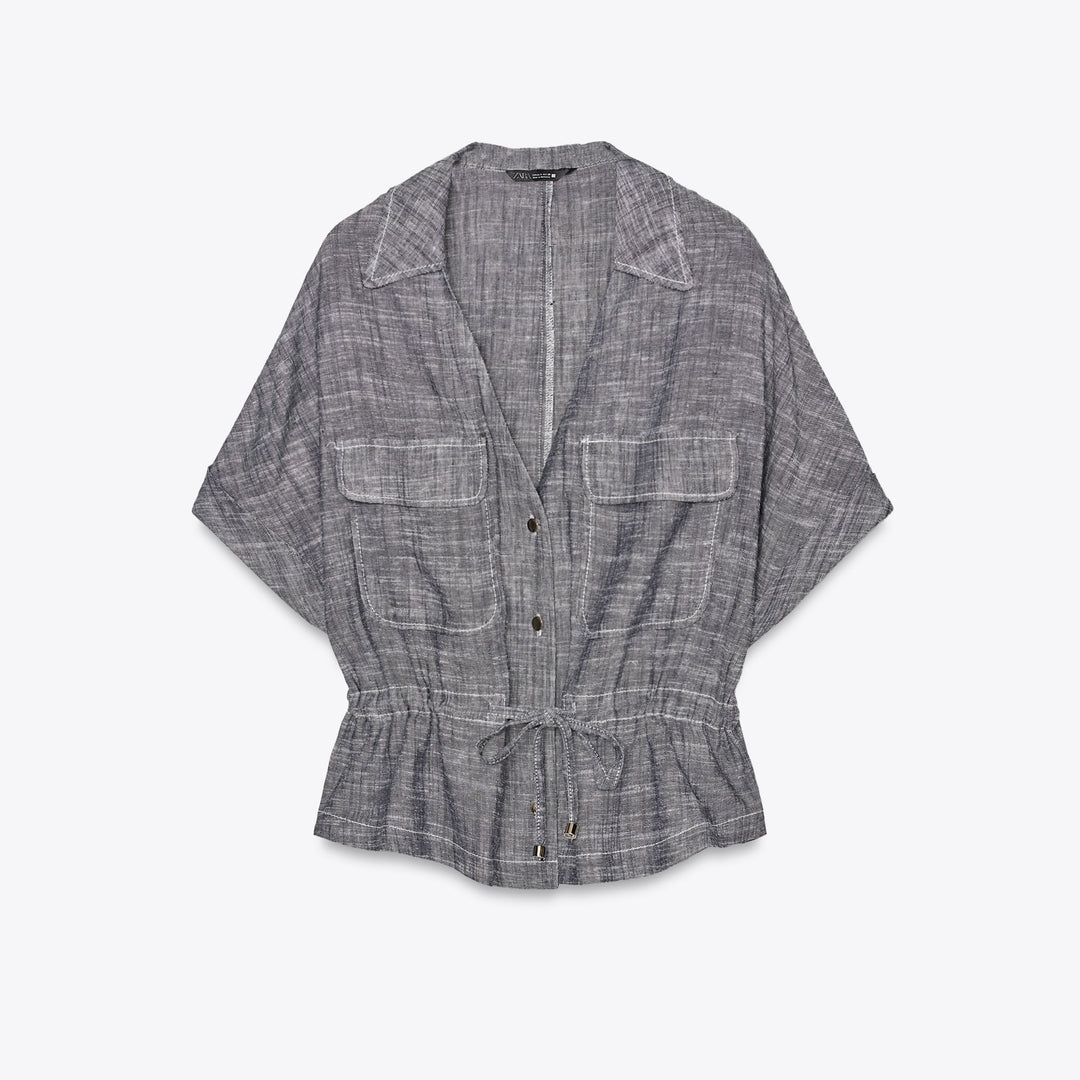 Moudda ZARA - Chemise Saharienne - Lin Indigo - Tunisie 1