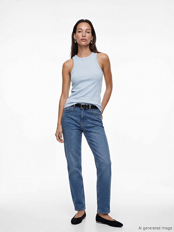 Moudda LC Waikiki - Débardeur basique en jersey pour Femme couleur Bleu clair - Tunisie 2