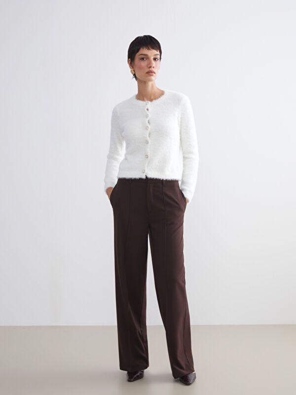 Moudda LC Waikiki - Cardigan tricot moyen Femme Ecru - Tunisie 2