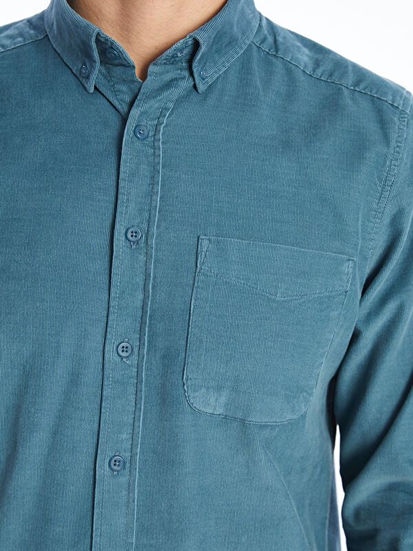 Moudda LC Waikiki - Chemise tissée manches longues Homme Bleu cobalt - Tunisie 3