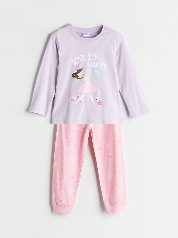 Moudda LC Waikiki - Pyjama en jersey manches longues moyen Fille Lilas - Tunisie 1