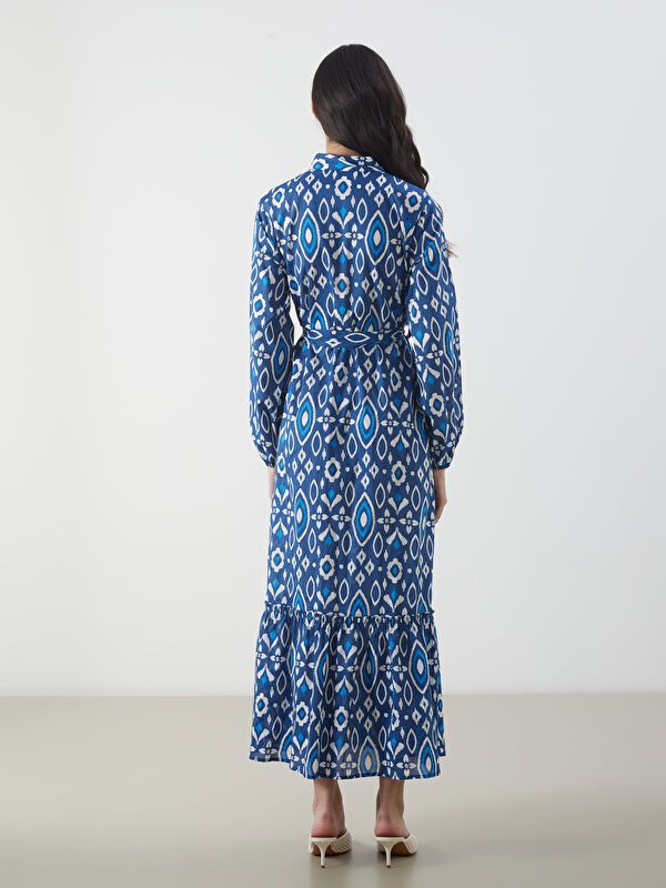 Moudda LC Waikiki - Robe tissée manches longues Femme Imprimé en blanc - Tunisie 4