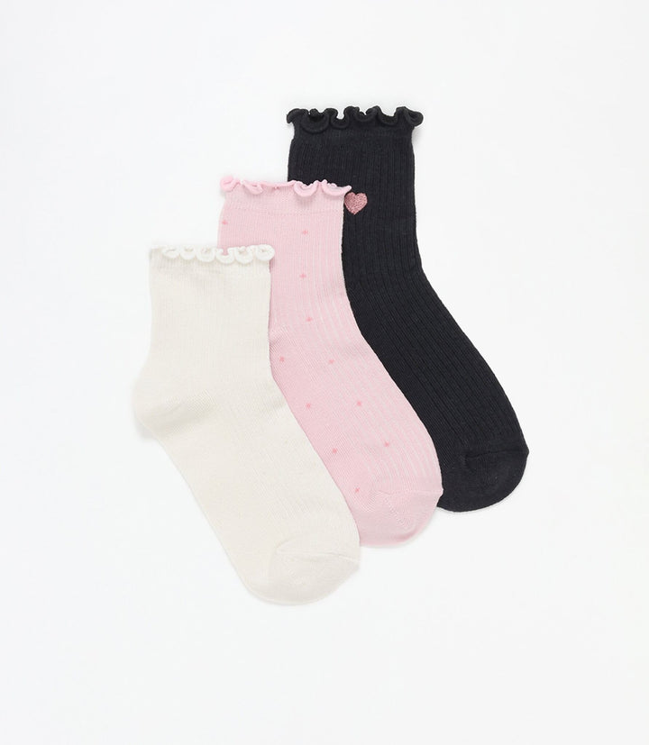 Moudda Lefties - Pack 3 Chaussettes Cheville - Cœur Brodé Paillettes - Tunisie 2
