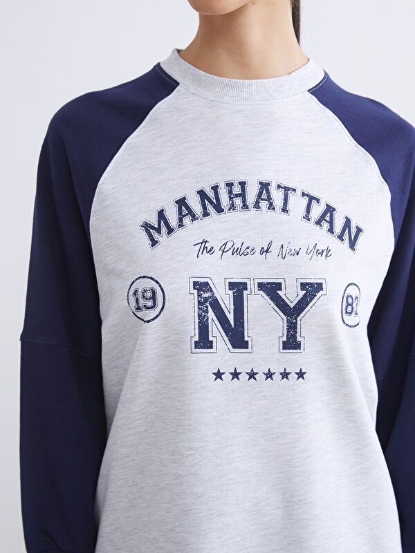 Moudda LC Waikiki - Tunique en jersey manches longues Femme Mélange de gris - Tunisie 3