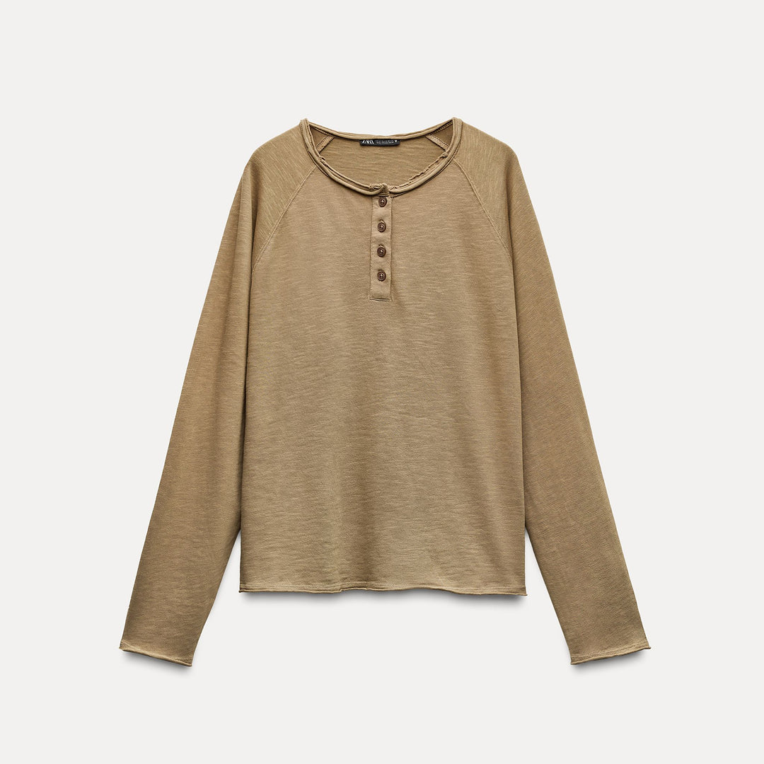 Moudda ZARA - T-shirt Flammé Col Tunisien Délavé - Tunisie 2