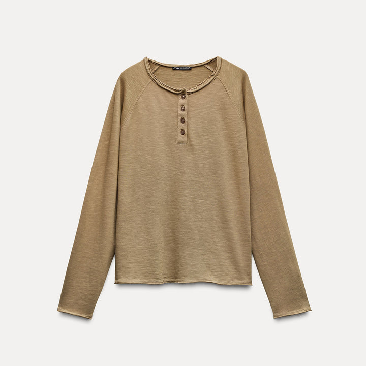 Moudda ZARA - T-shirt Flammé Col Tunisien Délavé - Tunisie 2