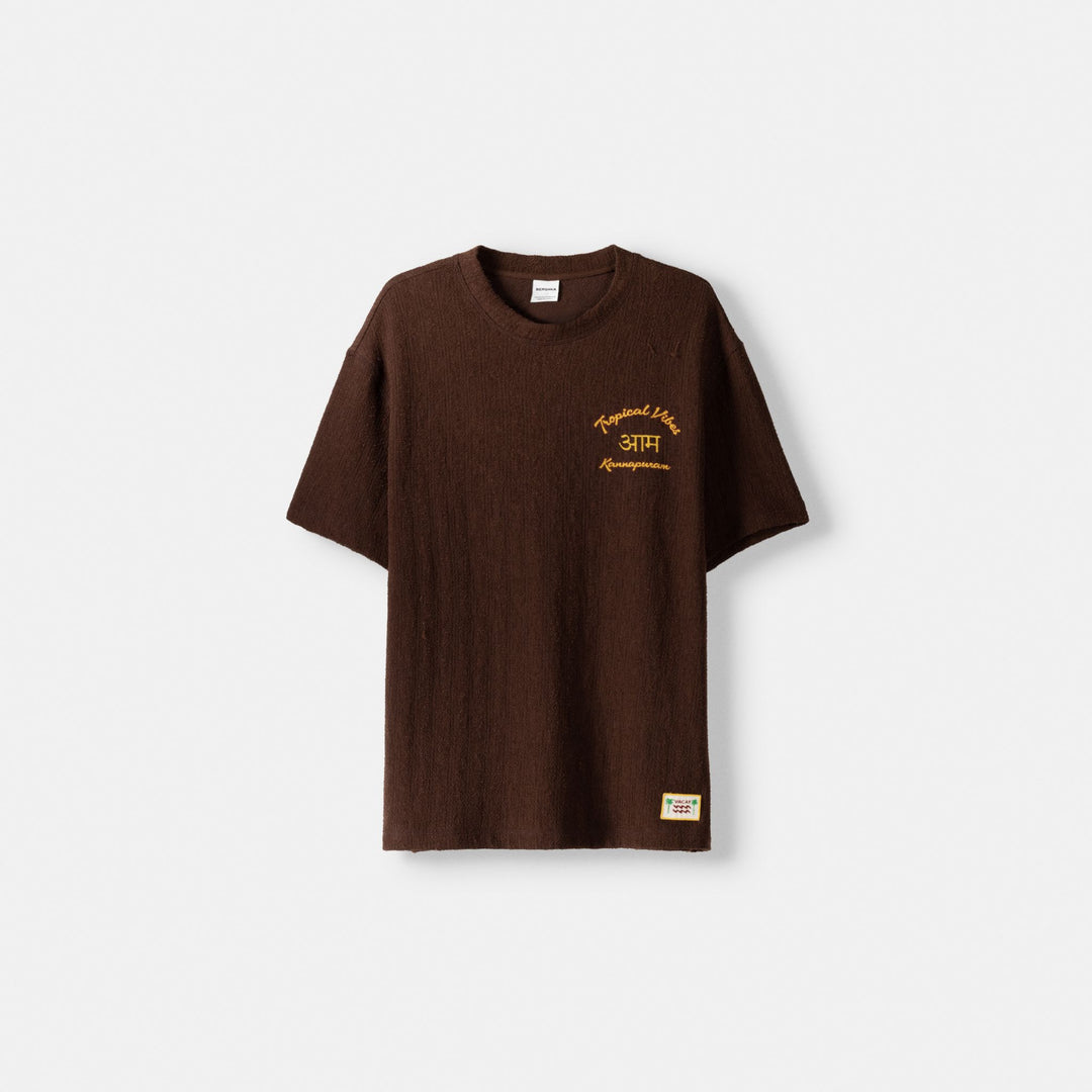 Moudda BERSHKA - T-shirt Boxy Imprimé Ethnique Texturé - Tunisie 1