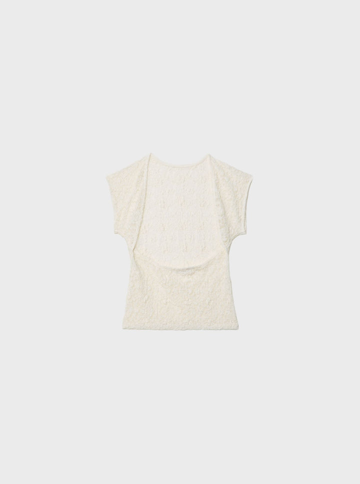 Moudda STRADIVARIUS - T-Shirt Cropped Mini Manches Dos Nu en Dentelle - Tunisie 3