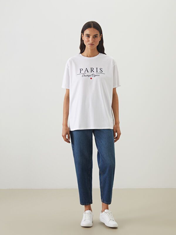 Moudda LC Waikiki - Tunique jersey manches courtes Femme Buxe blanc - Tunisie 2