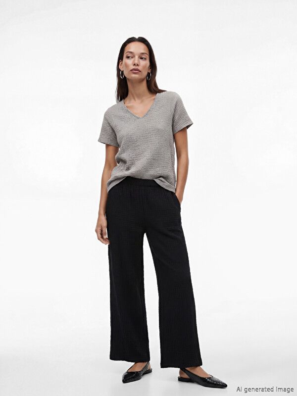 Moudda LC Waikiki - Pack jersey à maches courtes pour Femme couleur Gris clair - Tunisie 2