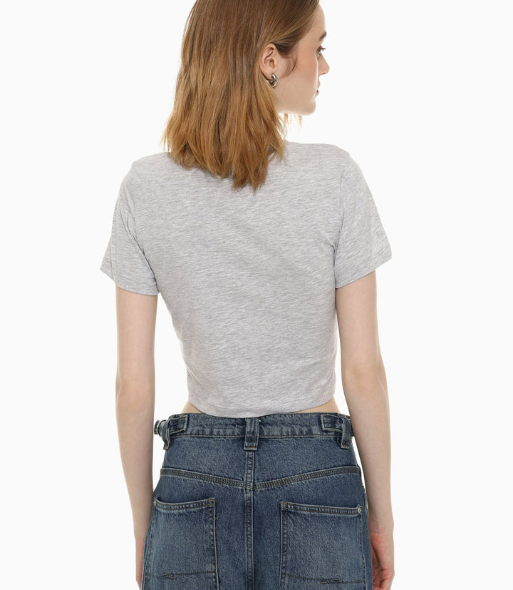 Moudda Lefties - T-Shirt Crop - Prix (Gris) - Tunisie 4