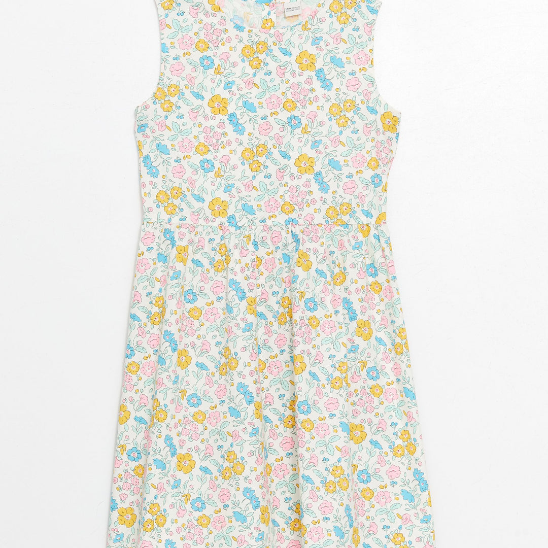 Moudda LC Waikiki - Robe tissée manches courtes Fille Imprimé écru - Tunisie 1