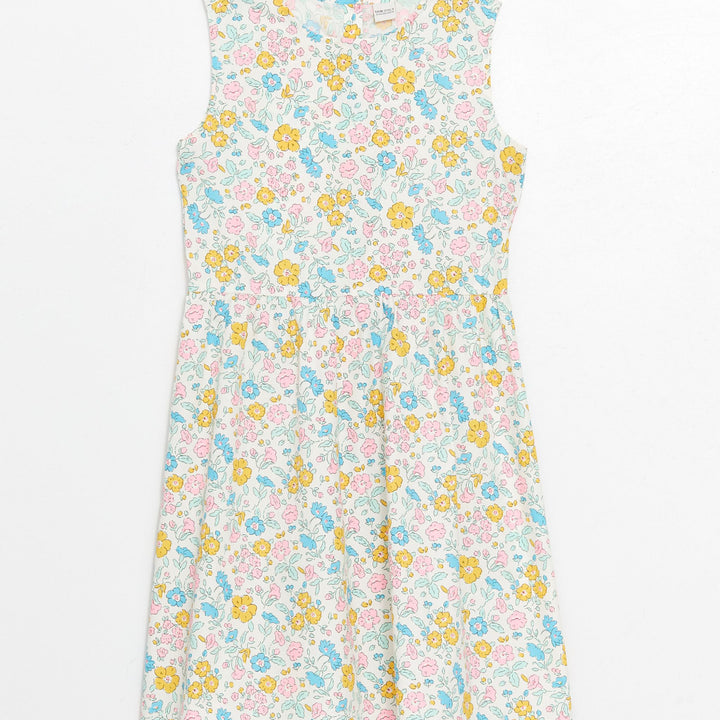 Moudda LC Waikiki - Robe tissée manches courtes Fille Imprimé écru - Tunisie 1