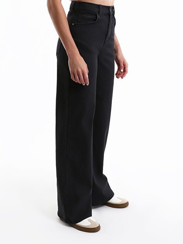 Moudda LC Waikiki - Pantalon tissé denim Femme Noir - Tunisie 4