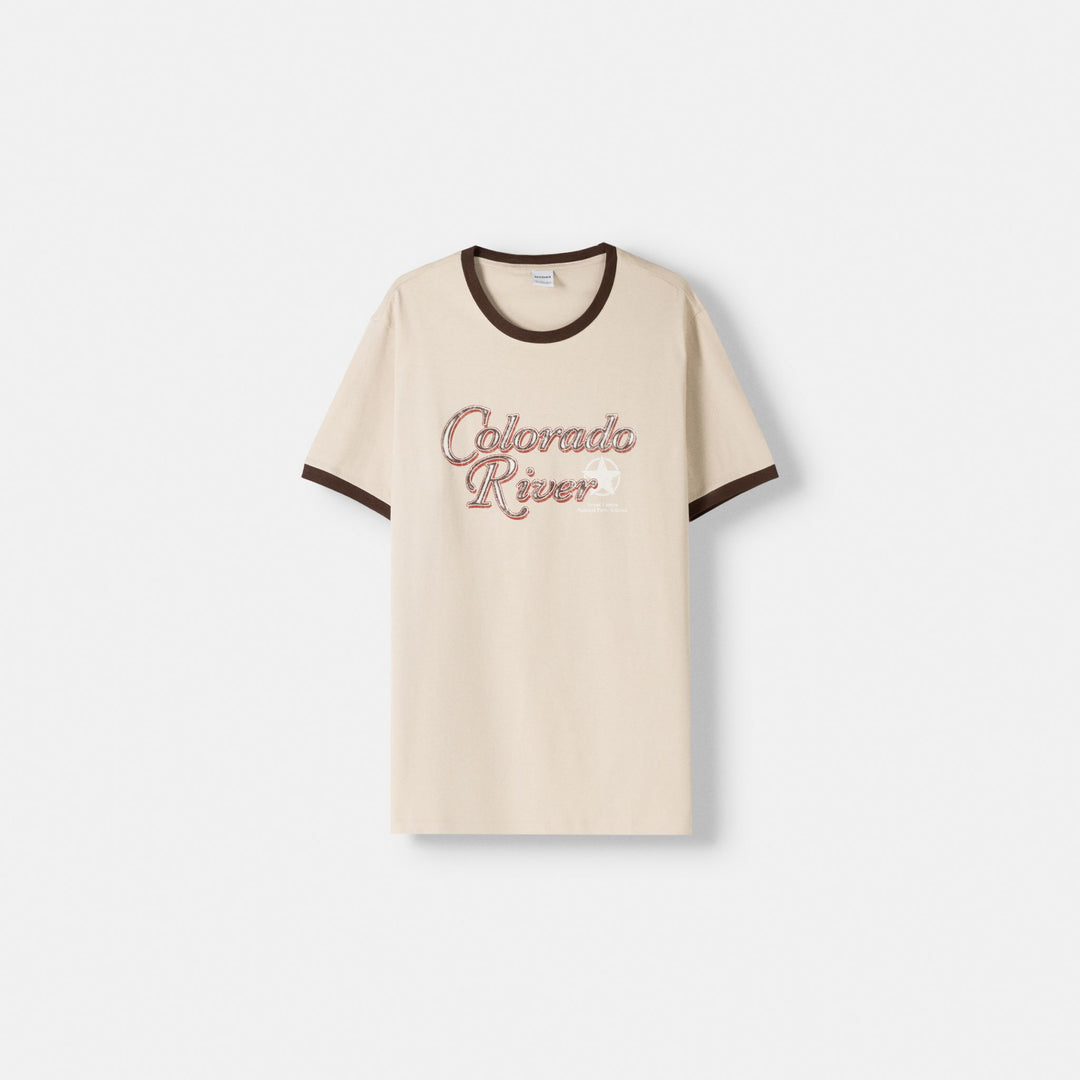 Moudda BERSHKA - T-shirt Regular Col Contraste Style Western - Tunisie 1