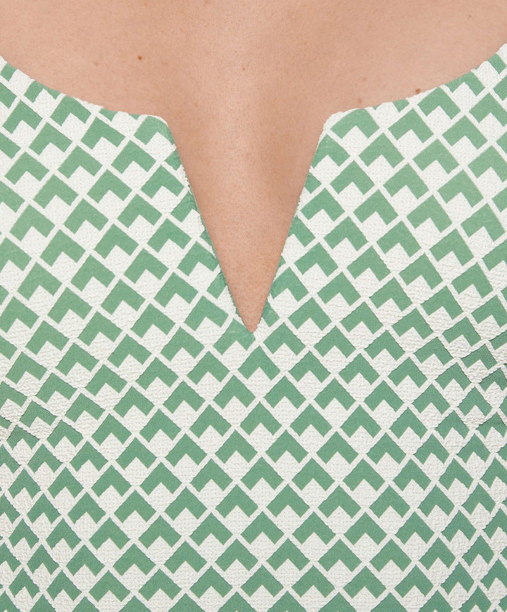 Moudda Oysho - Maillot de Bain Mousse Extra Jacquard Géométrique Vert - Tunisie 4