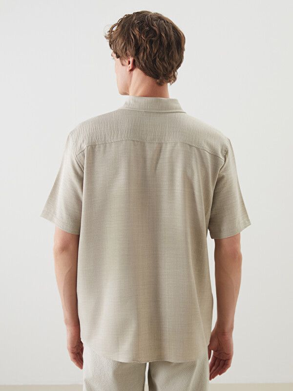 Moudda LC Waikiki - Chemise manches courtes en tissu pour Homme couleur Gris pierre - Tunisie 4