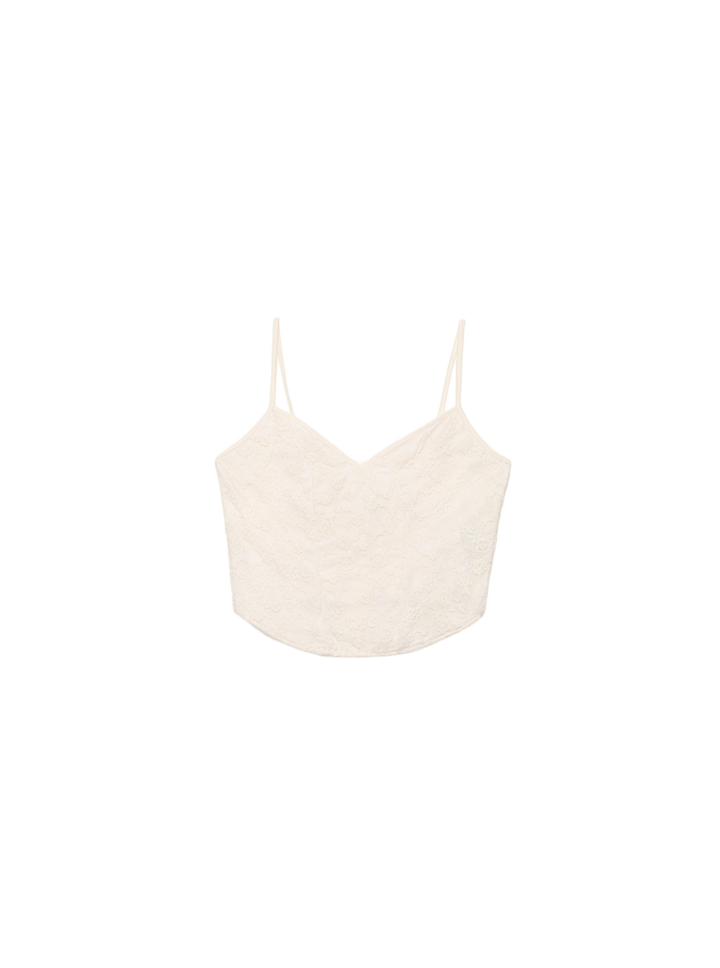 Moudda STRADIVARIUS - T-Shirt Crop Top en Dentelle - Tunisie 4