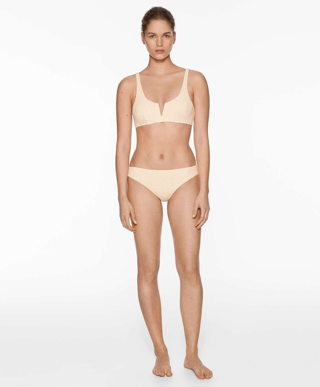 Moudda Oysho - Culotte Halter Mousse Extra Sans Armatures Crochet Bouclé Écru - Tunisie 1
