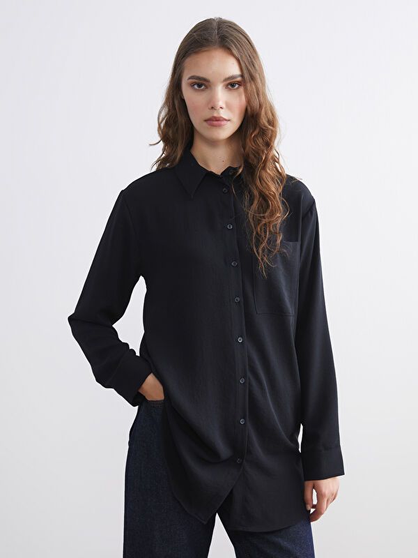 Moudda LC Waikiki - Tunique tissée manches longues Femme Noir - Tunisie 1