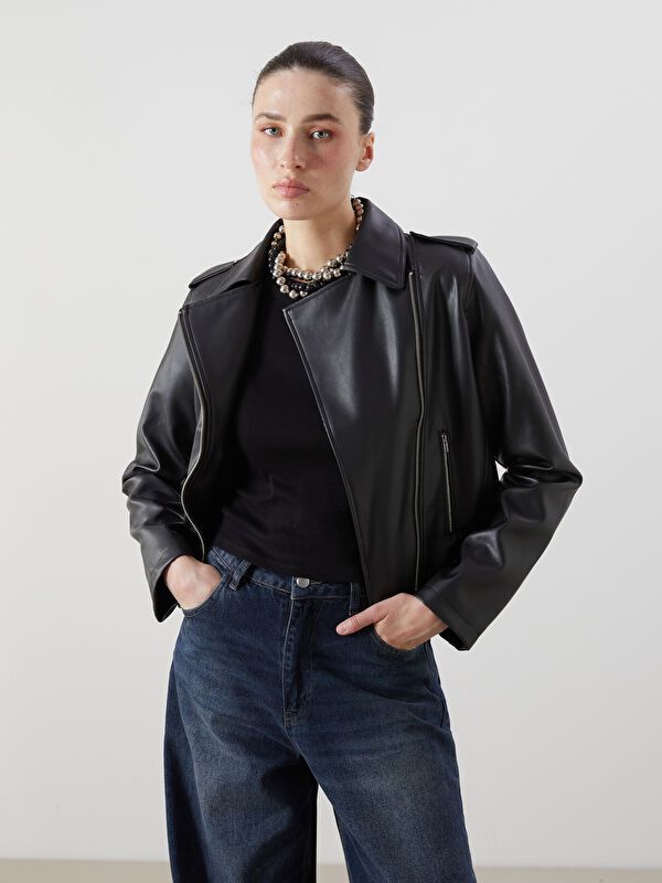 Moudda LC Waikiki - Manteau PU léger Femme Noir - Tunisie 1