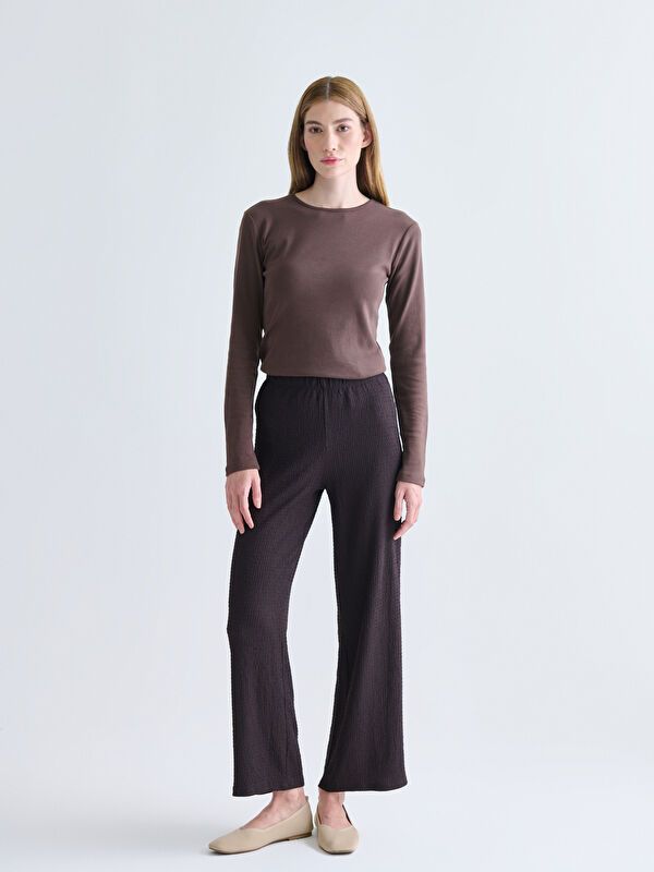 Moudda LC Waikiki - Pantalon jersey Femme Brun chocolat - Tunisie 1